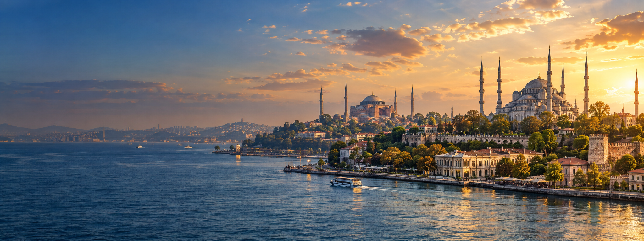 Istanbul Bosphorus at golden hour